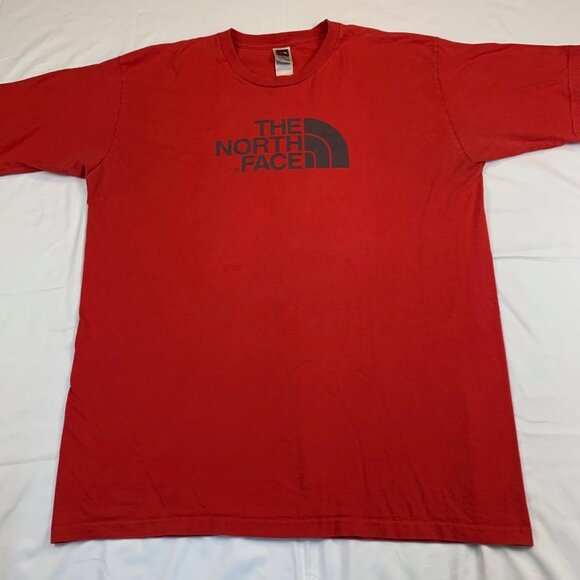 The North Face Men’s XL Red Logo T-Shirt Short Sleeve Cotton Outdoor – Flawed - Picture 1 of 11